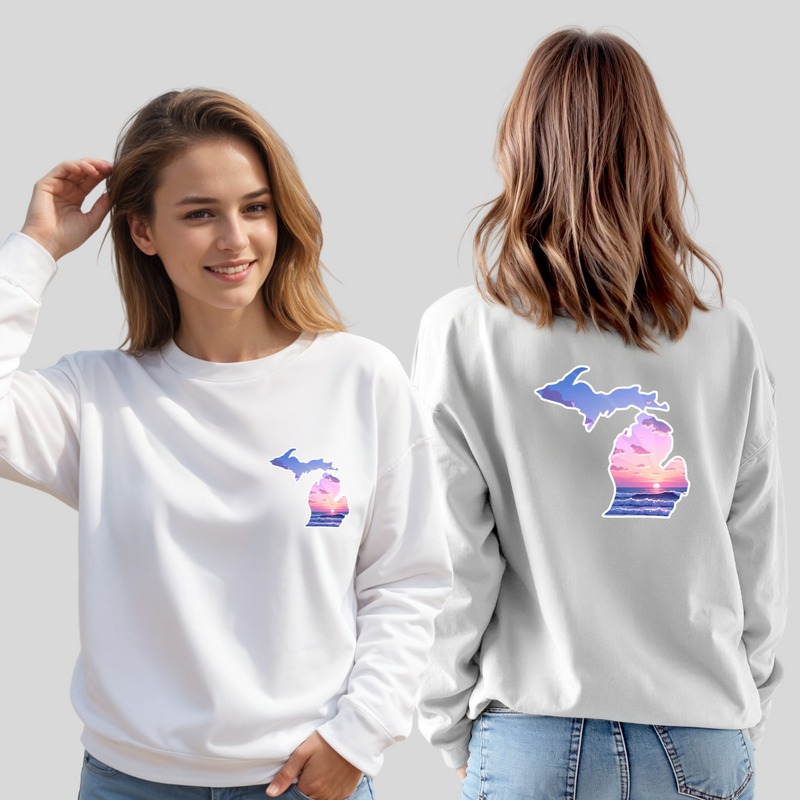 "Michigan Sunset"Relaxed Fit Classic Crew Unisex Sweatshirt