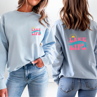"Summer Lake Life"Relaxed Fit Bright Classic Crew Unisex Sweatshirt