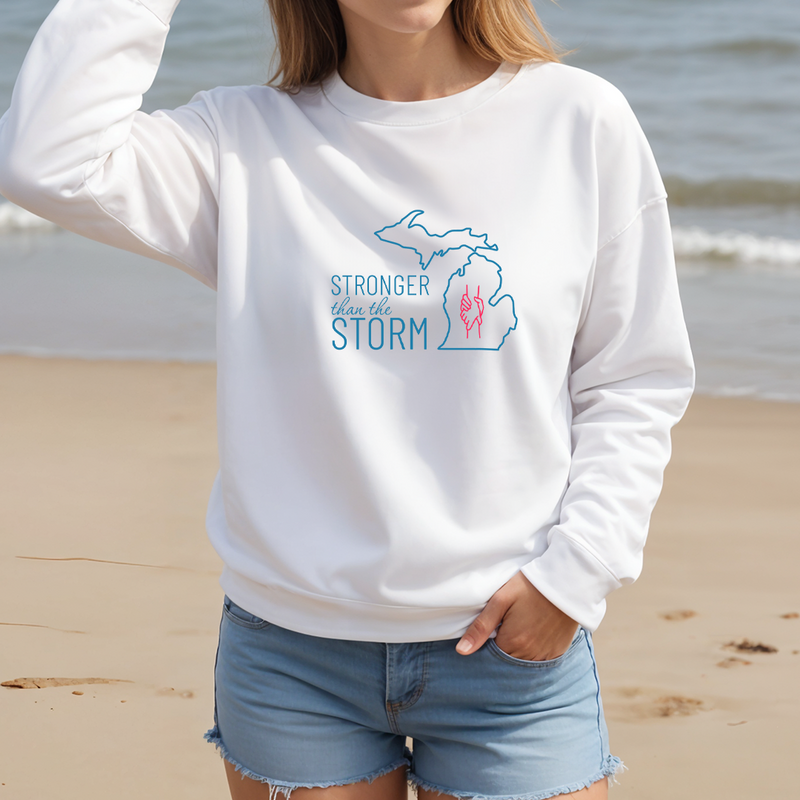 "Stronger Than The Storm"Relaxed Fit Classic Crew Unisex Sweatshirt