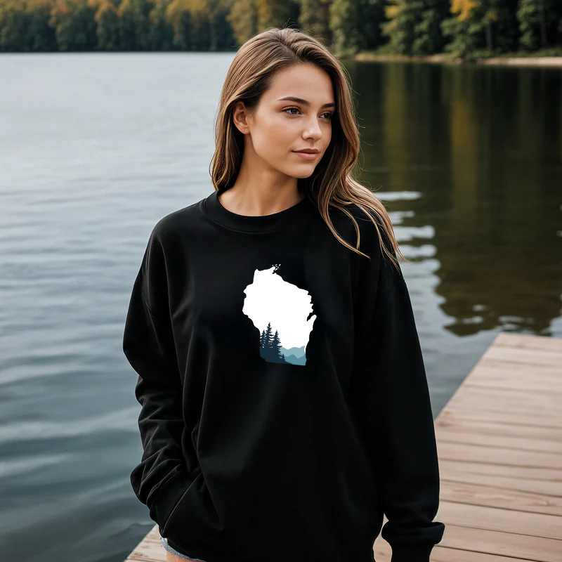 "Wisconsin Vista"Relaxed Fit Classic Crew Unisex Sweatshirt