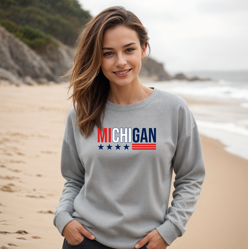 "Stars &Stripes"Relaxed Fit Classic Crew Unisex Sweatshirt