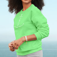 "Lake Life Anchor"Relaxed Fit Bright Classic Crew Sweatshirt