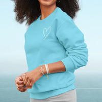 "Little Love"Relaxed Fit Bright Classic Crew Sweatshirt