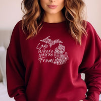 "Michigan Love Where You're From"Relaxed Fit Classic Crew Unisex Sweatshirt
