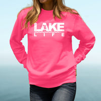"Michigan Lake Life"Relaxed Fit Bright Classic Crew Sweatshirt