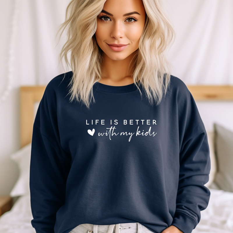 "Mom Life"Relaxed Fit Classic Crew Sweatshirt