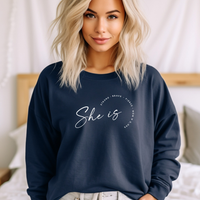 "She Is....."Relaxed Fit Classic Crew Unisex Sweatshirt