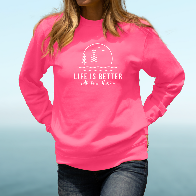 "At The Lake"Relaxed Fit Classic Crew Sweatshirt