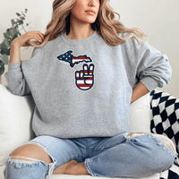 "Michigan Flag Peace"Relaxed Fit Classic Crew Unisex Sweatshirt