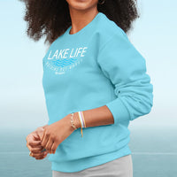 "Lake Life WAVES"Relaxed Fit Bright Classic Crew Sweatshirt