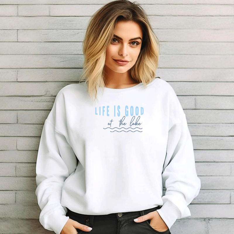 SALE "Life Is Good"Relaxed Fit Classic Crew Unisex Sweatshirt
