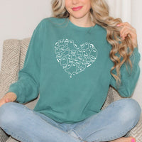 "I Love Boo"Relaxed Fit Stonewashed Crew Sweatshirt