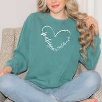"Fall In Love With Michigan"Relaxed Fit Stonewashed Crew Sweatshirt