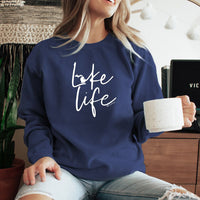"Life On The Lake"Relaxed Fit Stonewashed Crew Sweatshirt