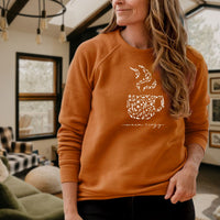 "Warm &Cozy"Relaxed Fit Angel Fleece Pullover Crew