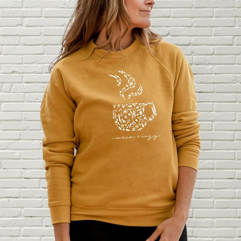 "Warm &Cozy"Relaxed Fit Angel Fleece Pullover Unisex Crew
