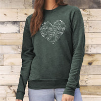 "I Love Boo"Relaxed Fit Angel Fleece Pullover Crew