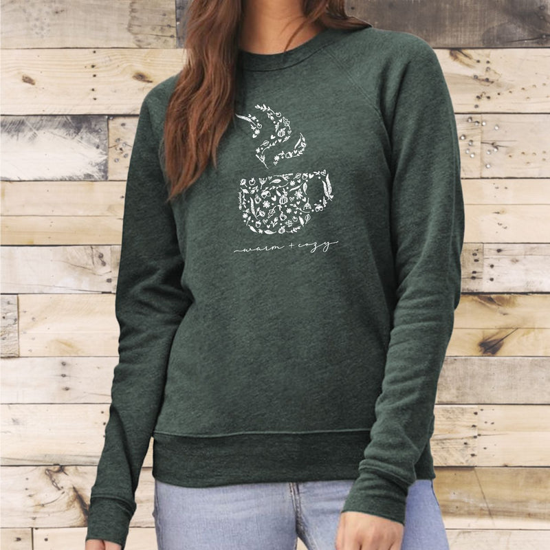 "Warm &Cozy"Relaxed Fit Angel Fleece Pullover Unisex Crew