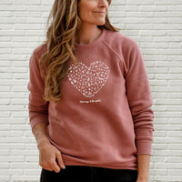 "Merry &Bright"Relaxed Fit Angel Fleece Pullover Crew