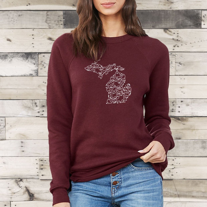 "Spooky Night"Relaxed Fit Angel Fleece Pullover Unisex Crew