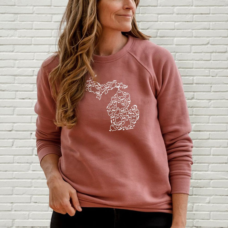 "Spooky Night"Relaxed Fit Angel Fleece Pullover Unisex Crew