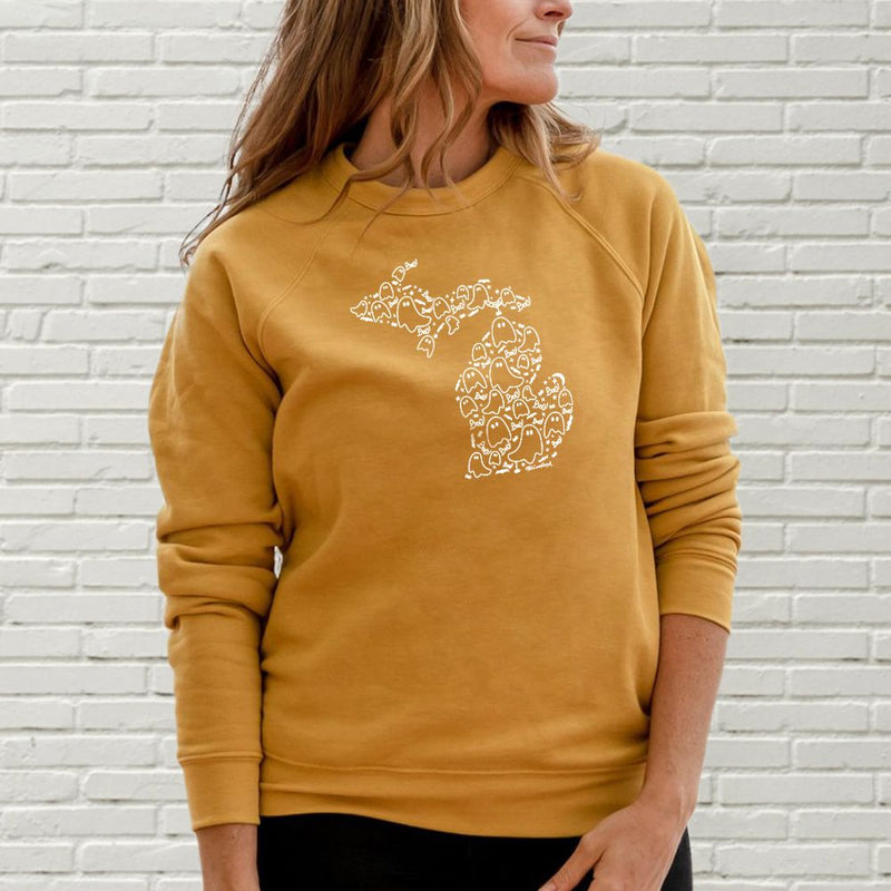 "Spooky Night"Relaxed Fit Angel Fleece Pullover Unisex Crew