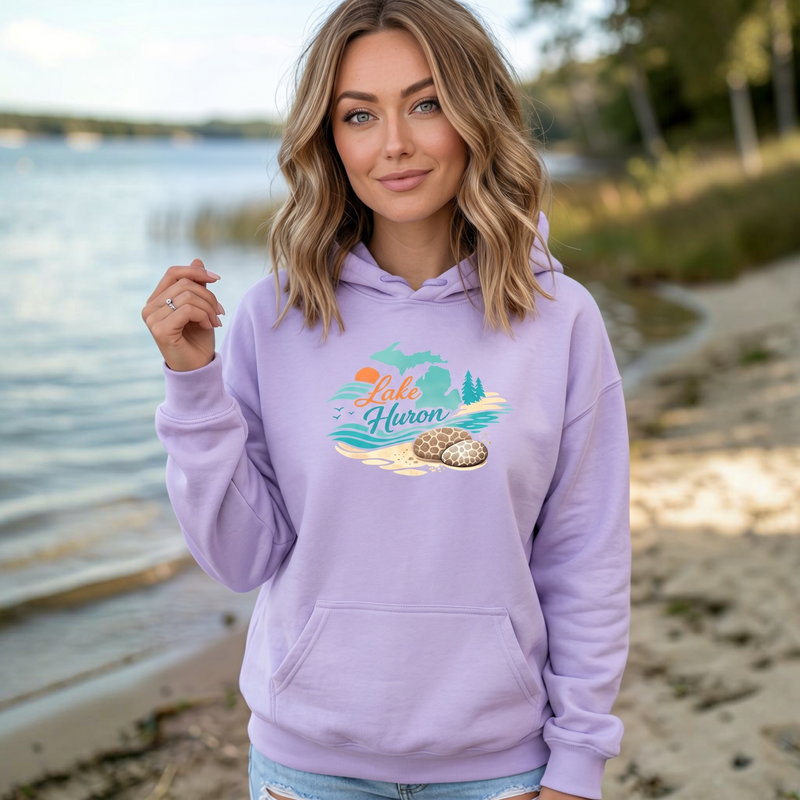 "Lake Huron Petoskey Stone"Relaxed Fit Classic Unisex Hoodie