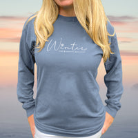 "Winter Majestic"Relaxed Fit Stonewashed Long Sleeve T-Shirt