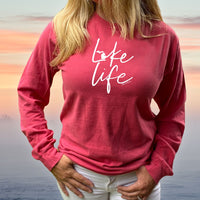 "Life On The Lake"Relaxed Fit Stonewashed Long Sleeve T-Shirt