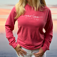 "Wine Lover"Relaxed Fit Stonewashed Long Sleeve T-Shirt