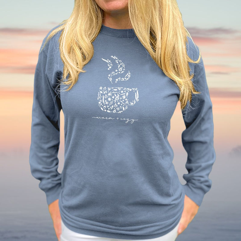 "Warm &Cozy"Relaxed Fit Stonewashed Long Sleeve T-Shirt