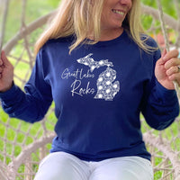 "Great Lakes Rocks"Relaxed Fit Stonewashed Long Sleeve T-Shirt