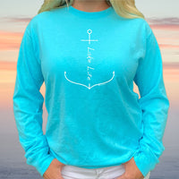 "Lake Life Anchor"Relaxed Fit Stonewashed Long Sleeve T-Shirt