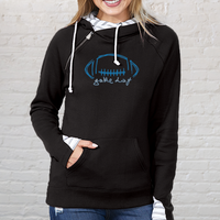 "Game Day"Women's Striped Double Hood Pullover