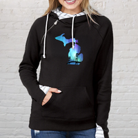 "Bridge Northern Lights"Women's Striped Double Hood Pullover