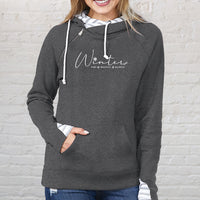"Winter Majestic"Women's Striped Double Hood Pullover