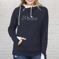 "Winter Majestic"Women's Striped Double Hood Pullover