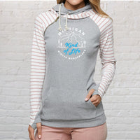 "Winter Kind Of Life"Women's Striped Double Hood Pullover