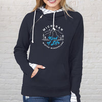 "Winter Kind Of Life"Women's Striped Double Hood Pullover