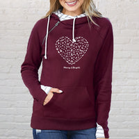 "Merry &Bright"Women's Striped Double Hood Pullover