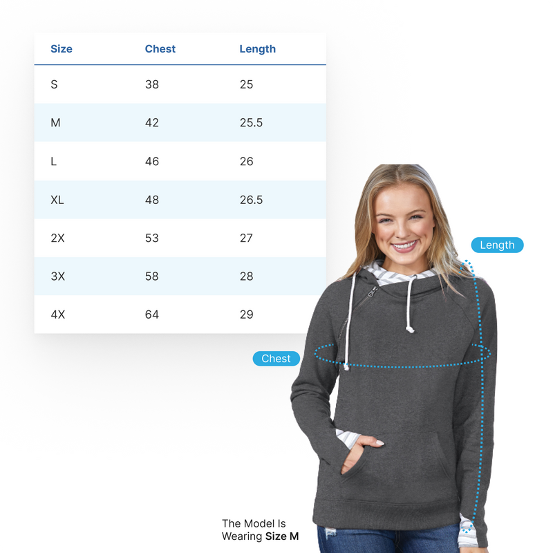 "Football In The D"Women's Striped Double Hood Pullover