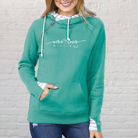 "Wine Lover"Women's Striped Double Hood Pullover