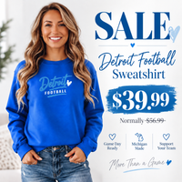 "Detroit Football"Relaxed Fit Classic Crew Unisex Sweatshirt FLASH SALE
