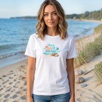 "Lake Michigan Petoskey Stone"Relaxed Fit Crew Unisex T-Shirt