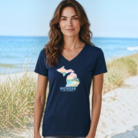 "Livin'The Dream In Michigan"Women's V-Neck