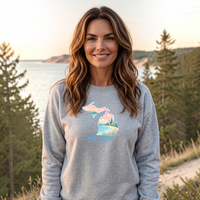 "Livin'The Dream In Michigan"Relaxed Fit Classic Crew Unisex Sweatshirt