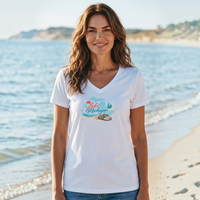 "Lake Michigan Petoskey Stone"Women's V-Neck