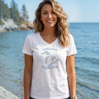 "Great Lakes Shark Free"Women's V-Neck