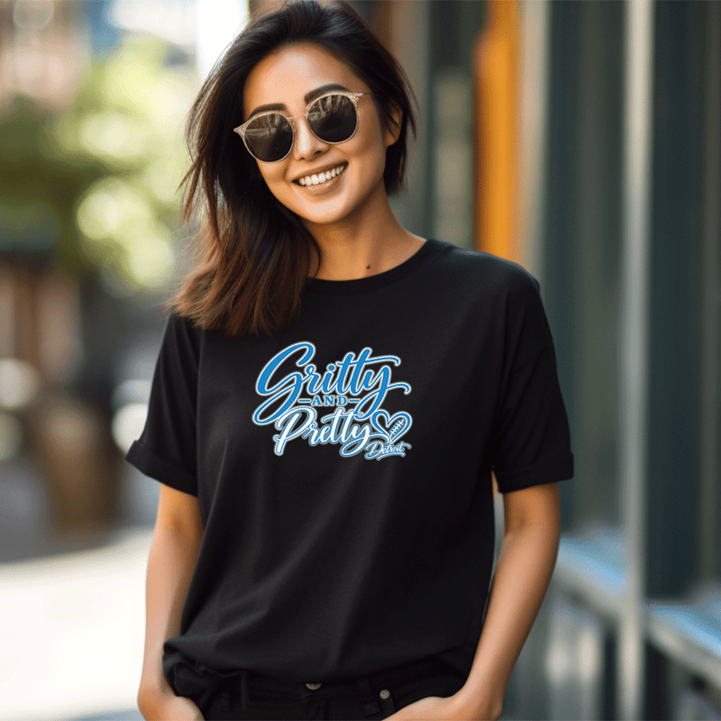 "Gritty &Pretty Detroit"Relaxed Fit Crew Unisex T-Shirt