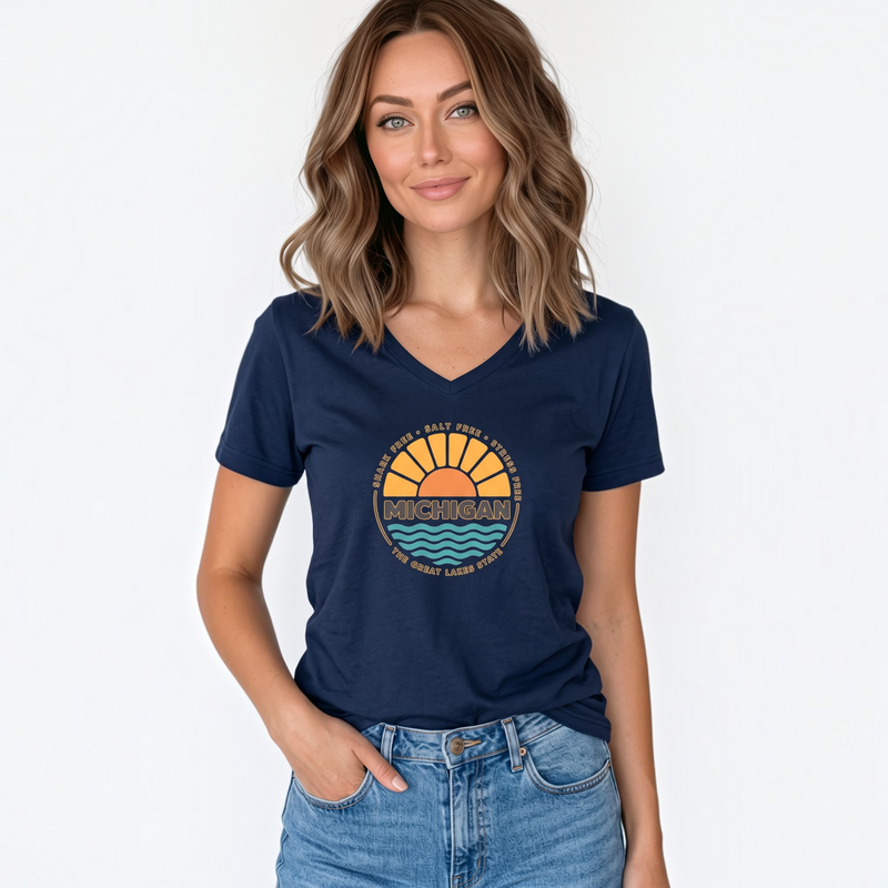 "Shark Free•Salt Free•Stress Free"Women's V-Neck